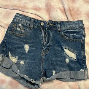Distressed Denim Shorts